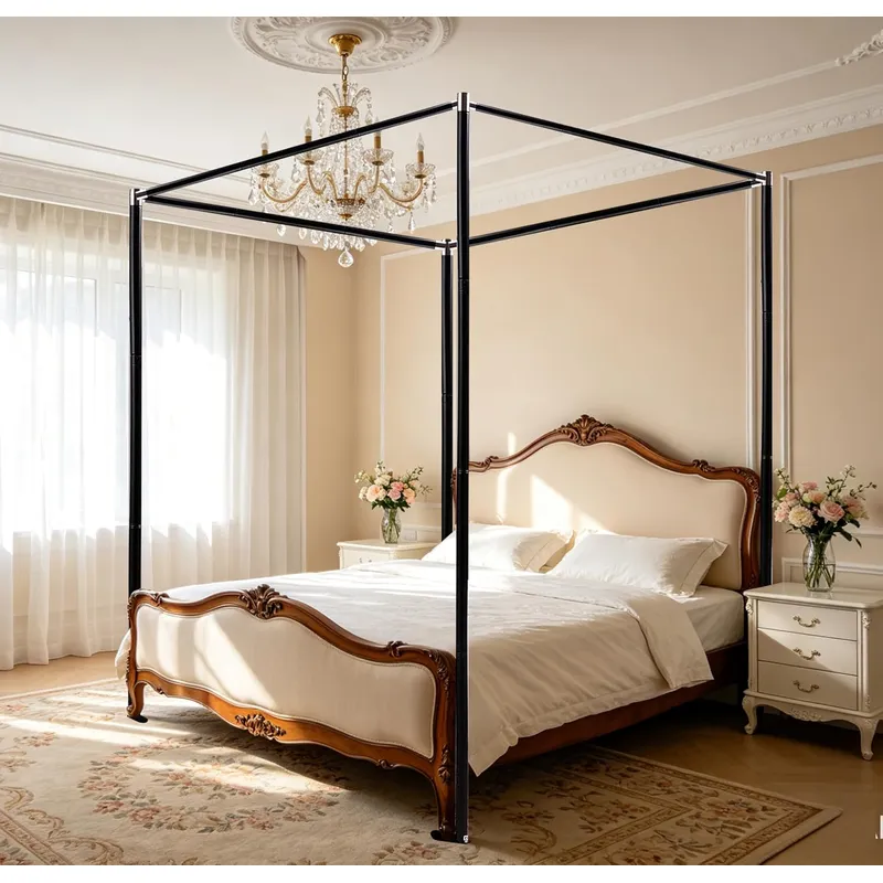 Canopy Bed Frame Metal Queen - Telaio per letto a baldacchino in