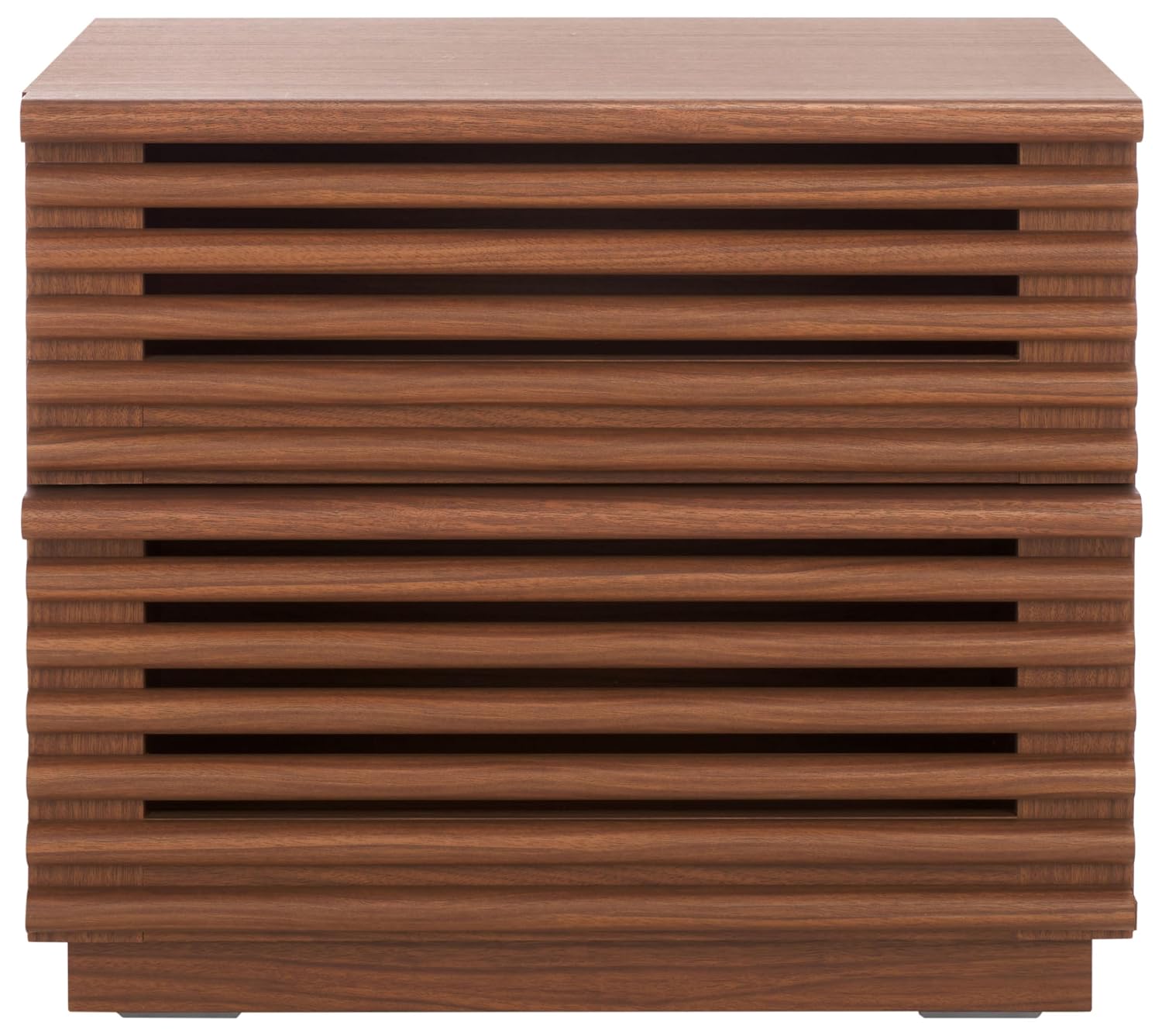 Solid Wood Nightstand 2 Drawers - Comodino Averi in noce scuro con