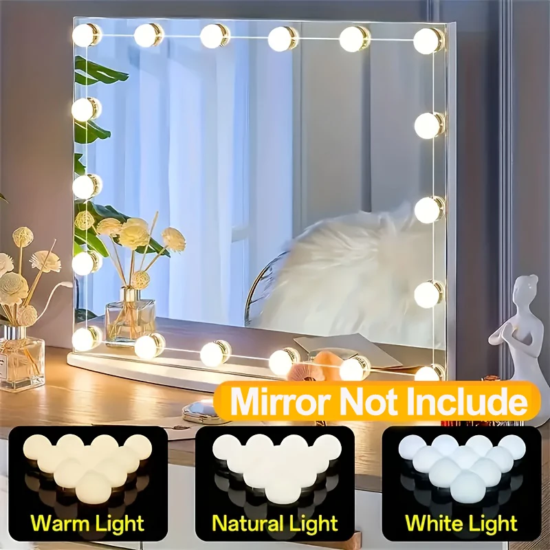 Dressing Table Vanity With Lighted Mirror - Kit luci per specchio cosmetico Hollywood