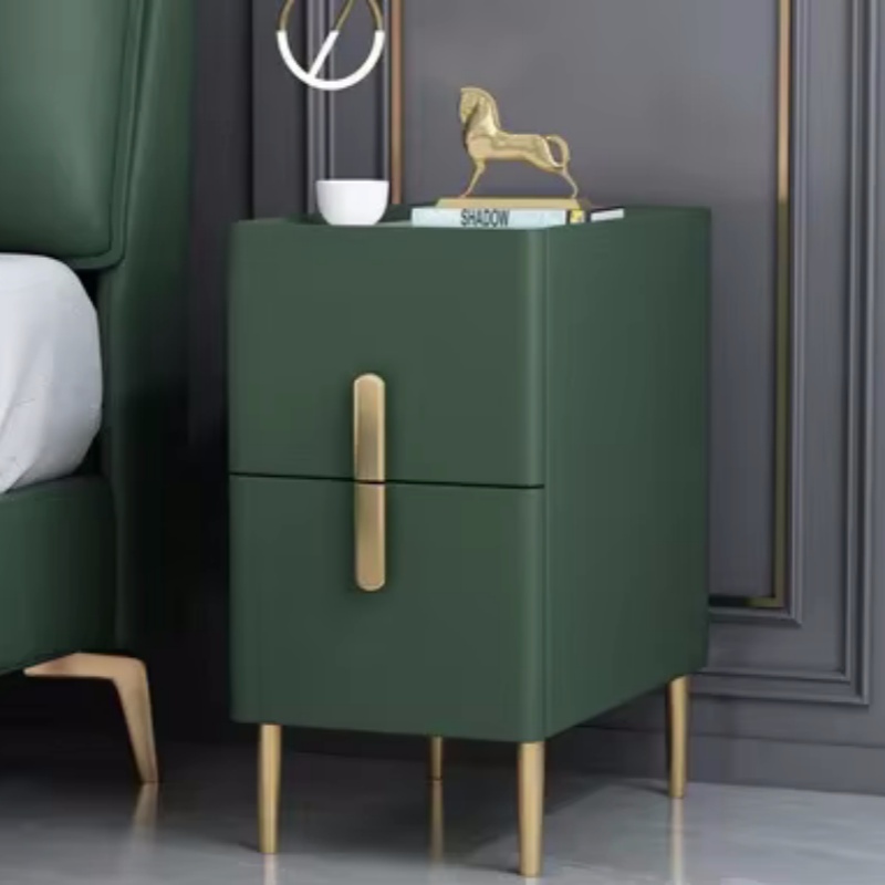 Solid Wood Nightstand 2 Drawers - Comodino stretto a 2 cassetti in