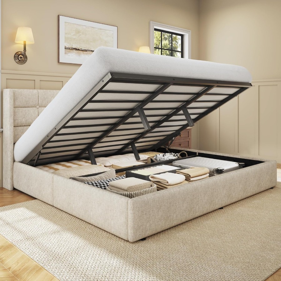 Gas Lift Storage Bed Hydraulic - Letto con struttura a piattaforma e