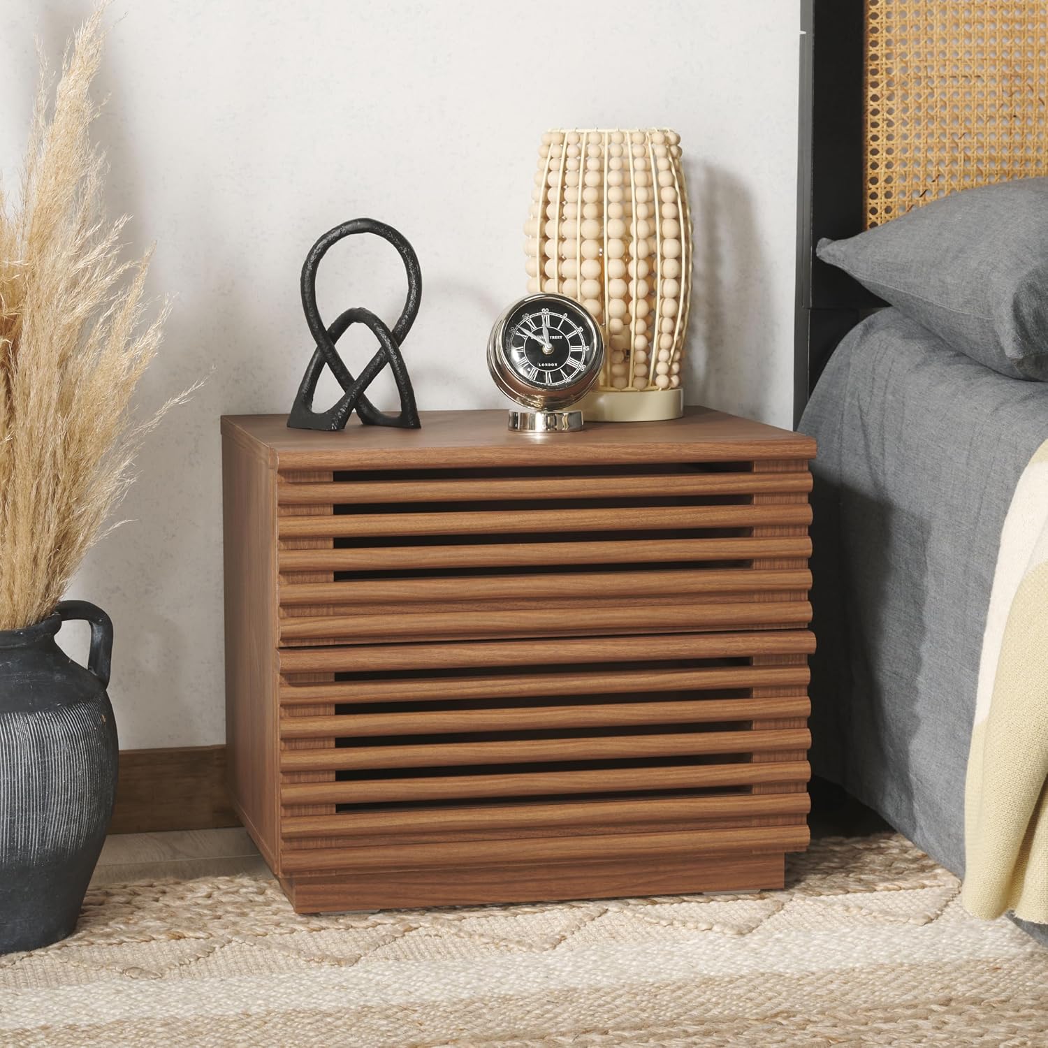 Comodino Averi in noce scuro c - Solid Wood Nightstand 2 Drawers recensione e prezzo