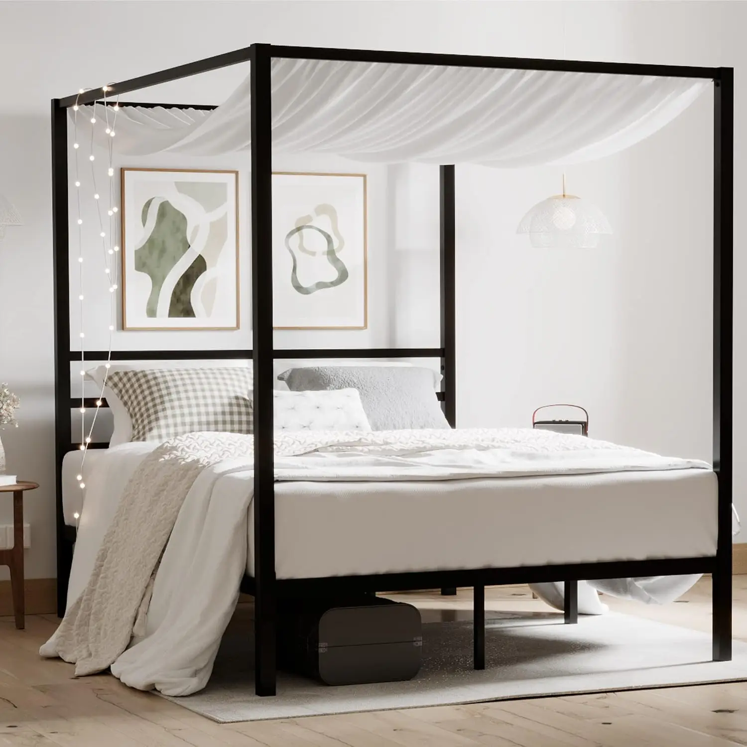 Letto a baldacchino in metallo - Canopy Bed Frame Metal Queen recensione e prezzo