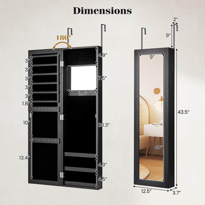 Armadio portagioie con serratu - Full Length Mirror Jewelry Armoire recensione e prezzo