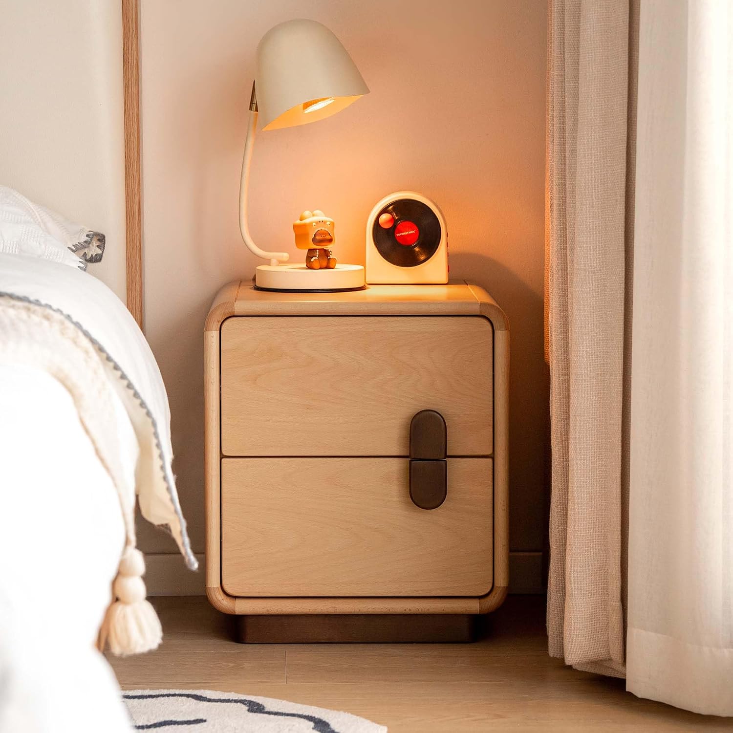 Comodino in legno massello con - Solid Wood Nightstand 2 Drawers recensione e prezzo