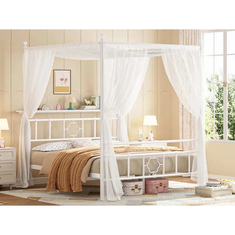 Struttura letto a baldacchino  - Canopy Bed Frame Metal Queen recensione e prezzo