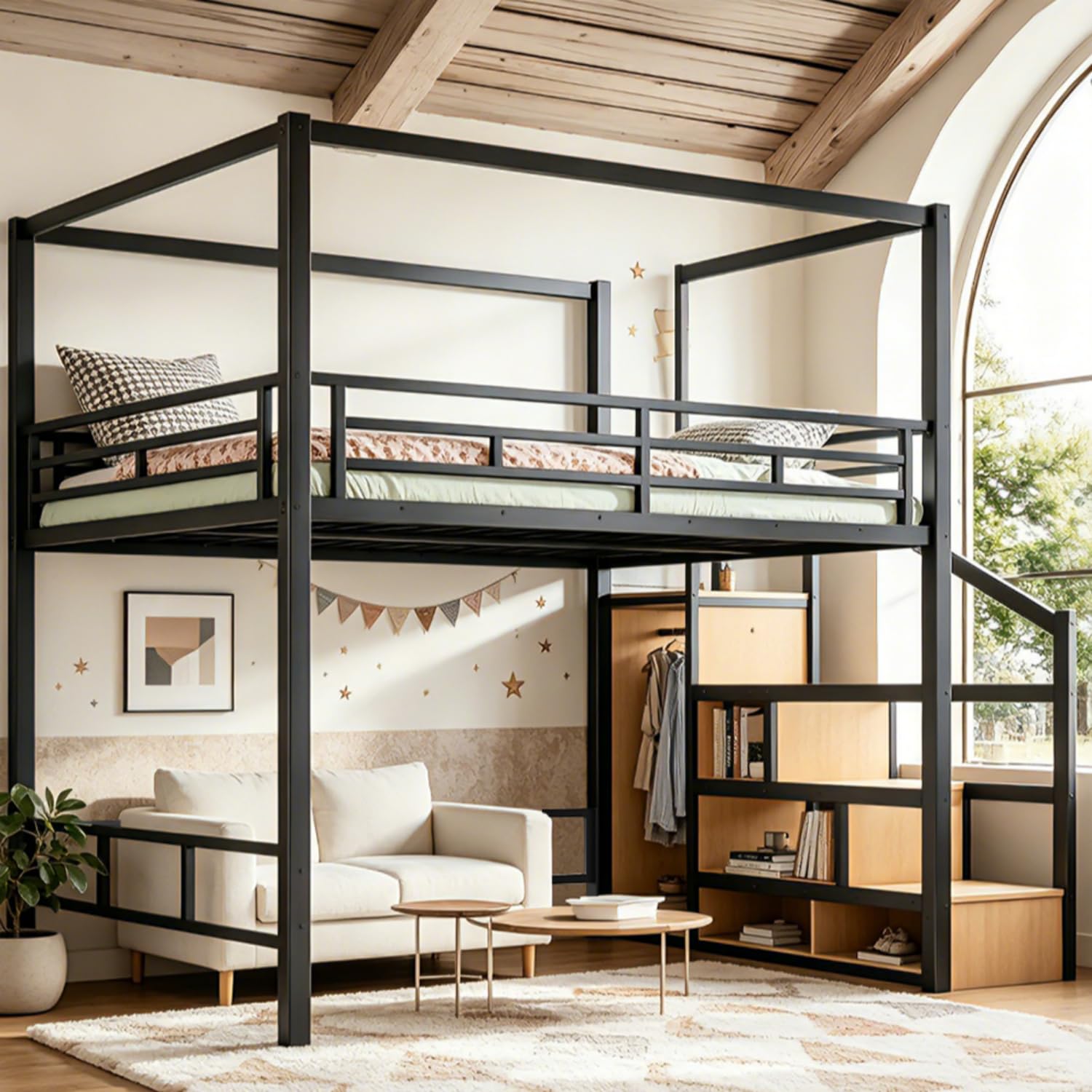 Letto a soppalco Queen con sca - Canopy Bed Frame Metal Queen recensione e prezzo