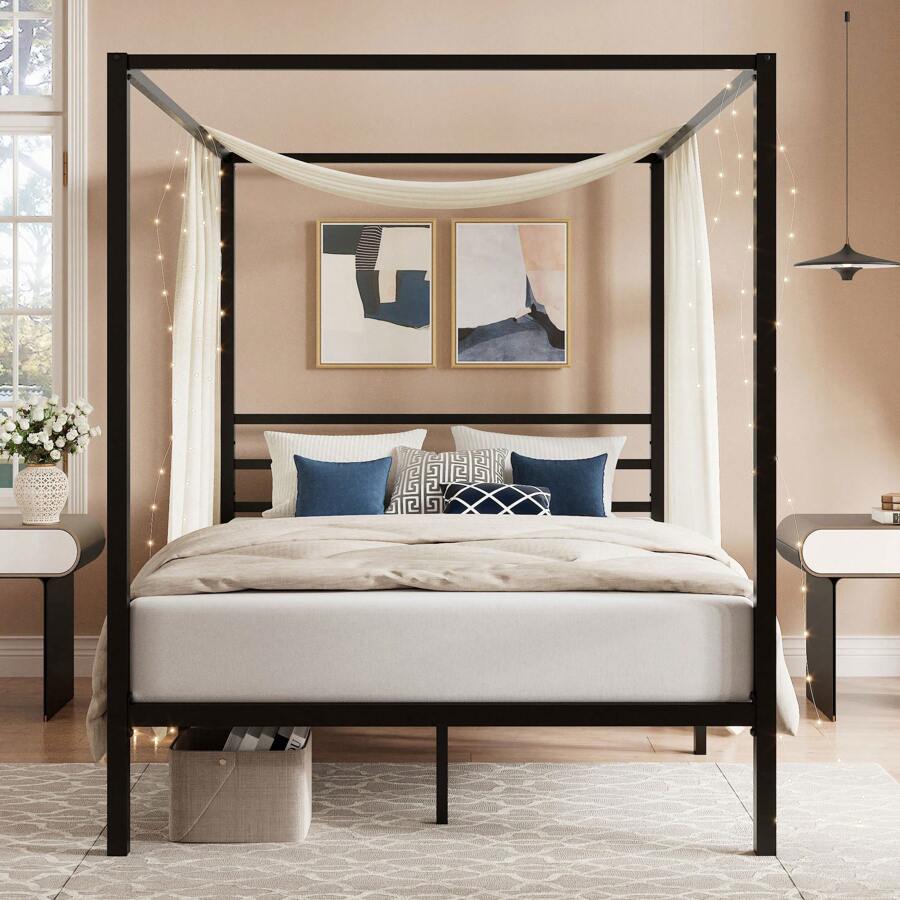 Struttura letto a baldacchino  - Canopy Bed Frame Metal Queen recensione e prezzo