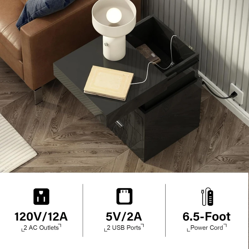 Comodino LED con Stazione di R - Solid Wood Nightstand 2 Drawers recensione e prezzo