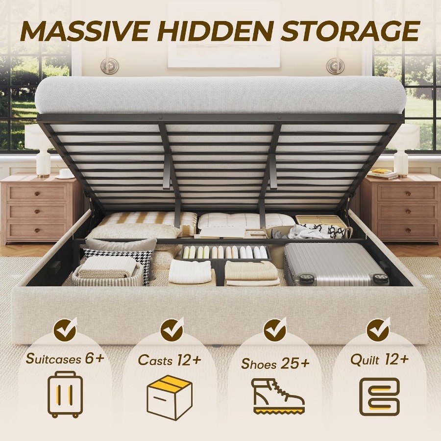 Letto con struttura a piattafo - Gas Lift Storage Bed Hydraulic recensione e prezzo