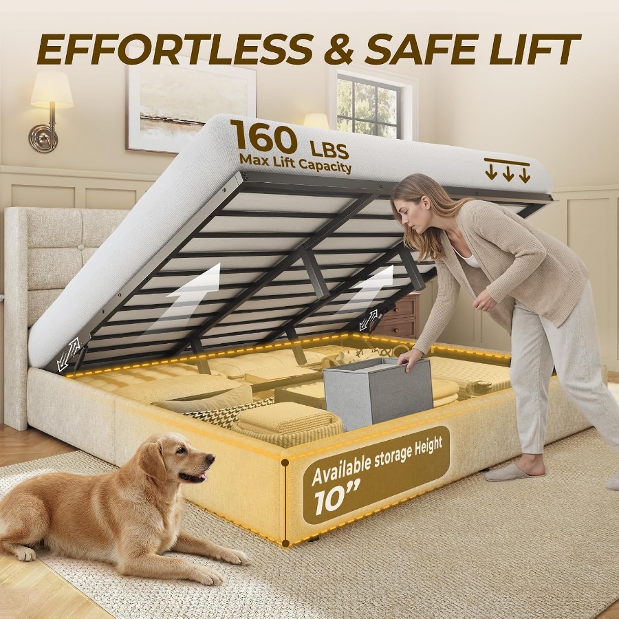 Letto con struttura a piattafo - Gas Lift Storage Bed Hydraulic recensione e prezzo