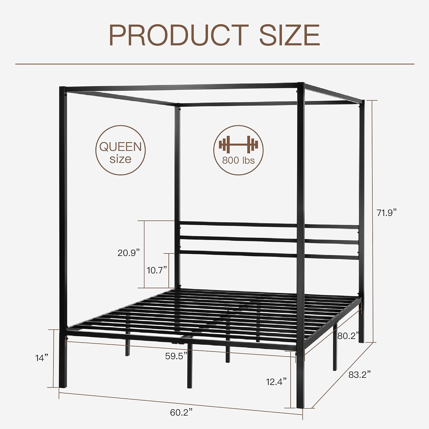 Struttura per letto a baldacch - Canopy Bed Frame Metal Queen recensione e prezzo